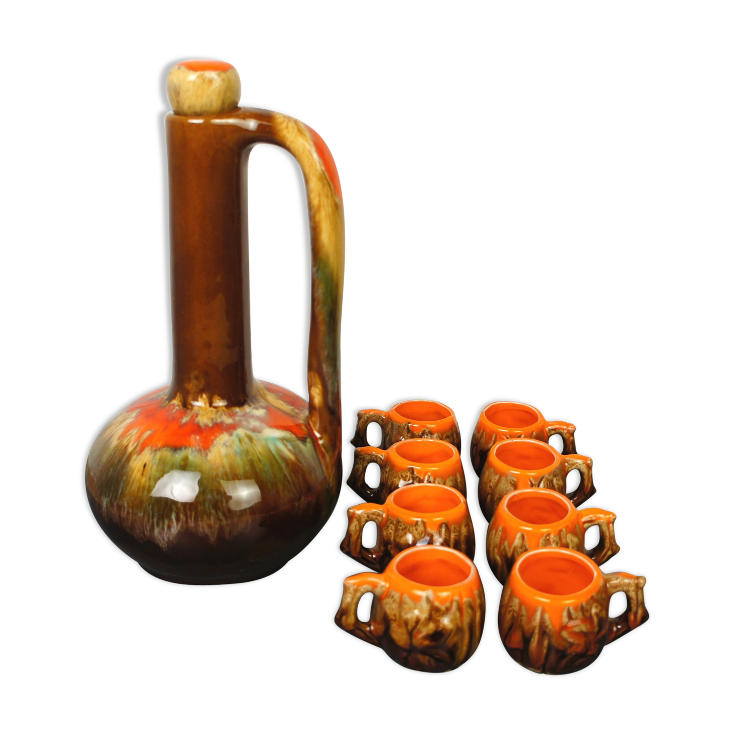 Ceramic liquor service, Vallauris, circa 1970