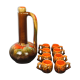 Ceramic liquor service, Vallauris, circa 1970