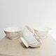 Lot de 3 bols à facettes en porcelaine blanche