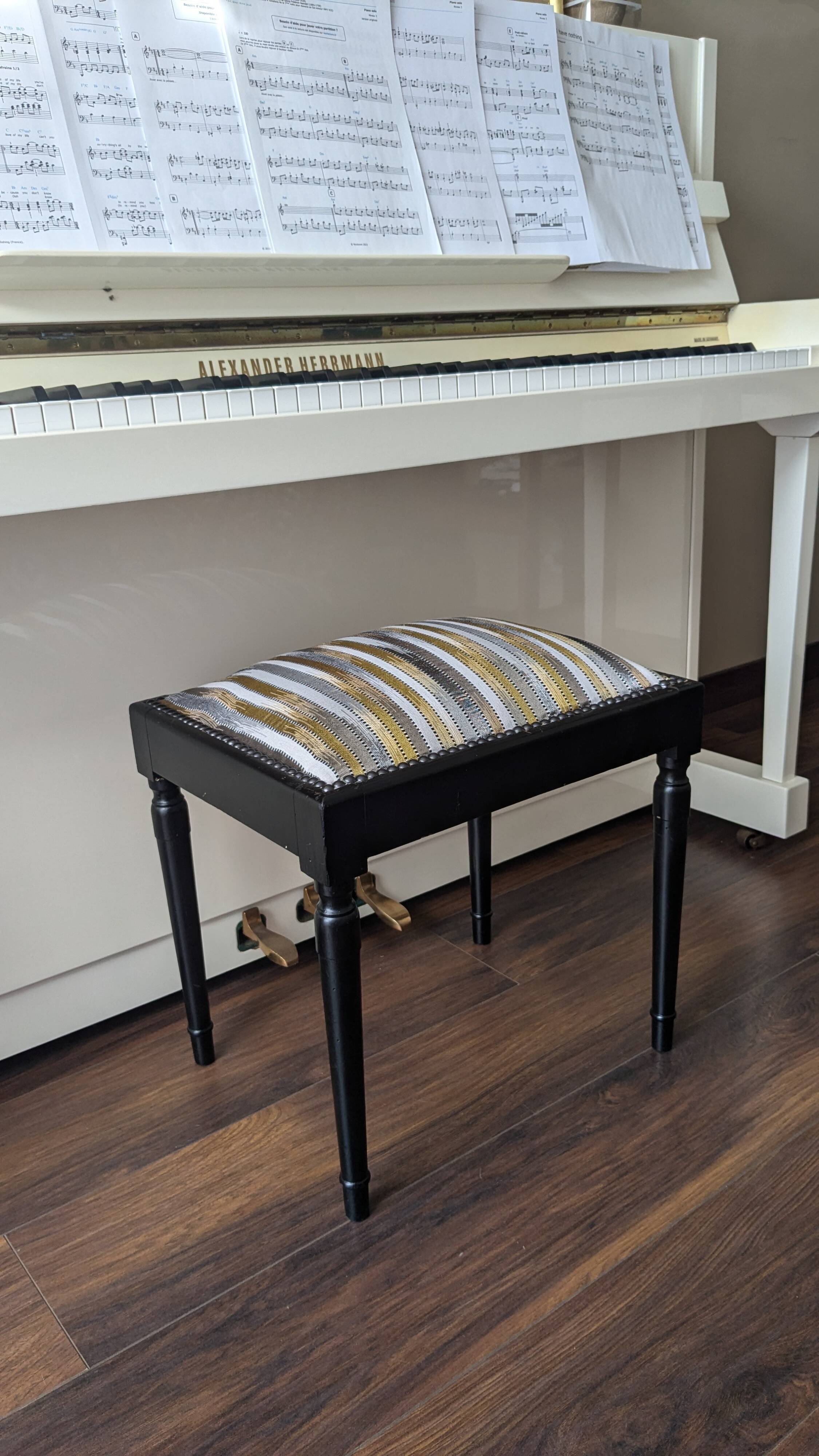 Vintage rectangular piano stool