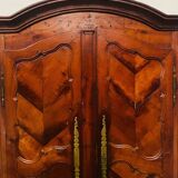 Louis XV cabinet with gendarme hat in solid cherry wood 18th century
