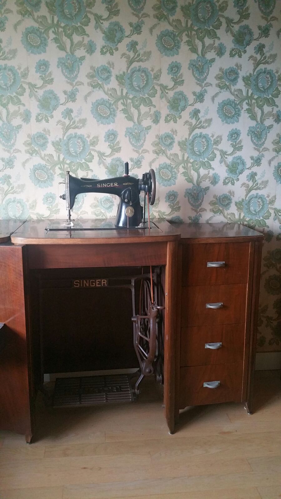 Furniture sewing old singer machine
