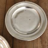 Pair of old silver metal plates