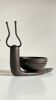 Brutalist escargot vintage candle holder
