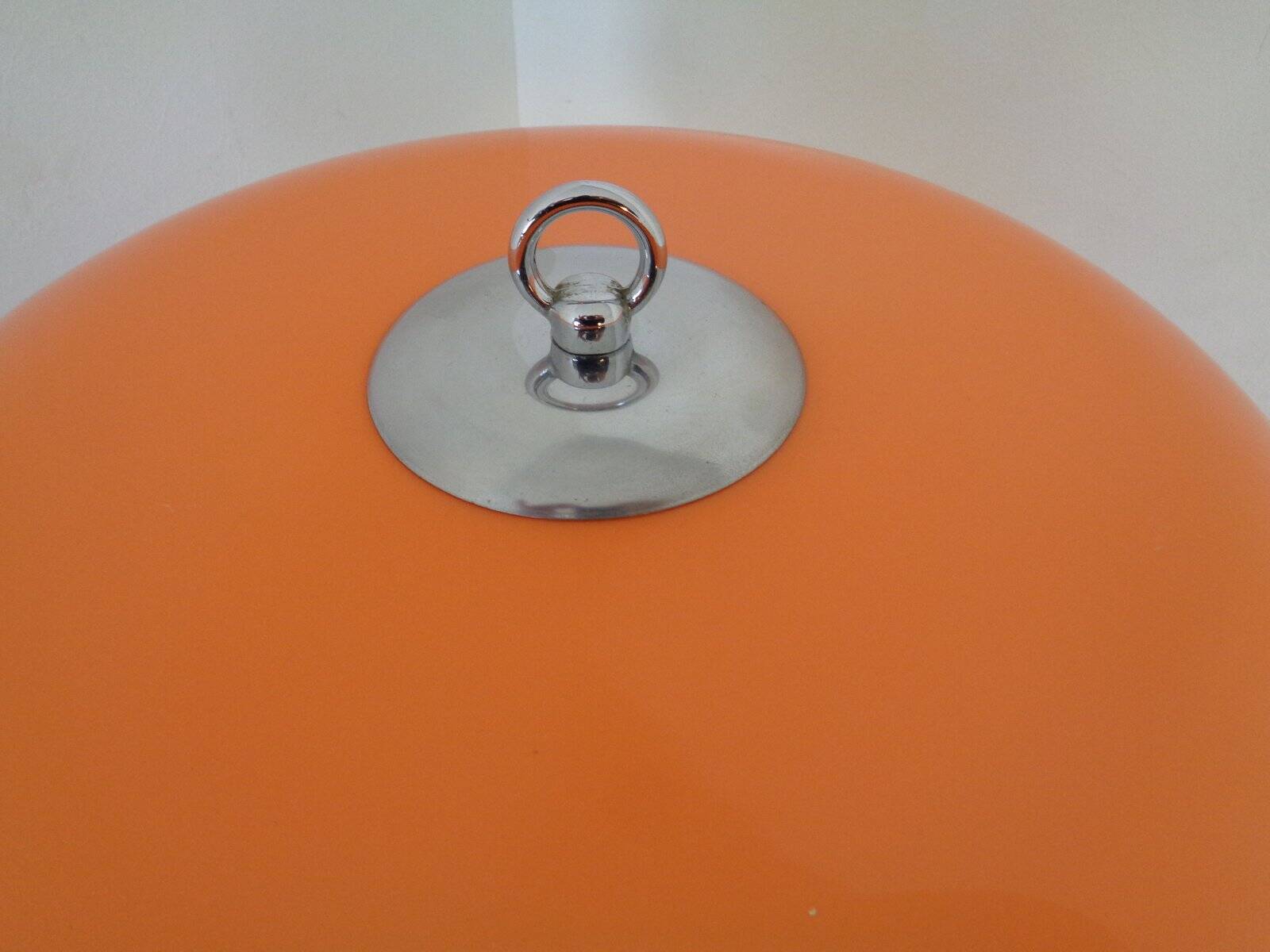 Italian orange plastic and chrome table lamp, 1960s