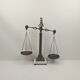 Decorative brass scale with marble base 52 cm