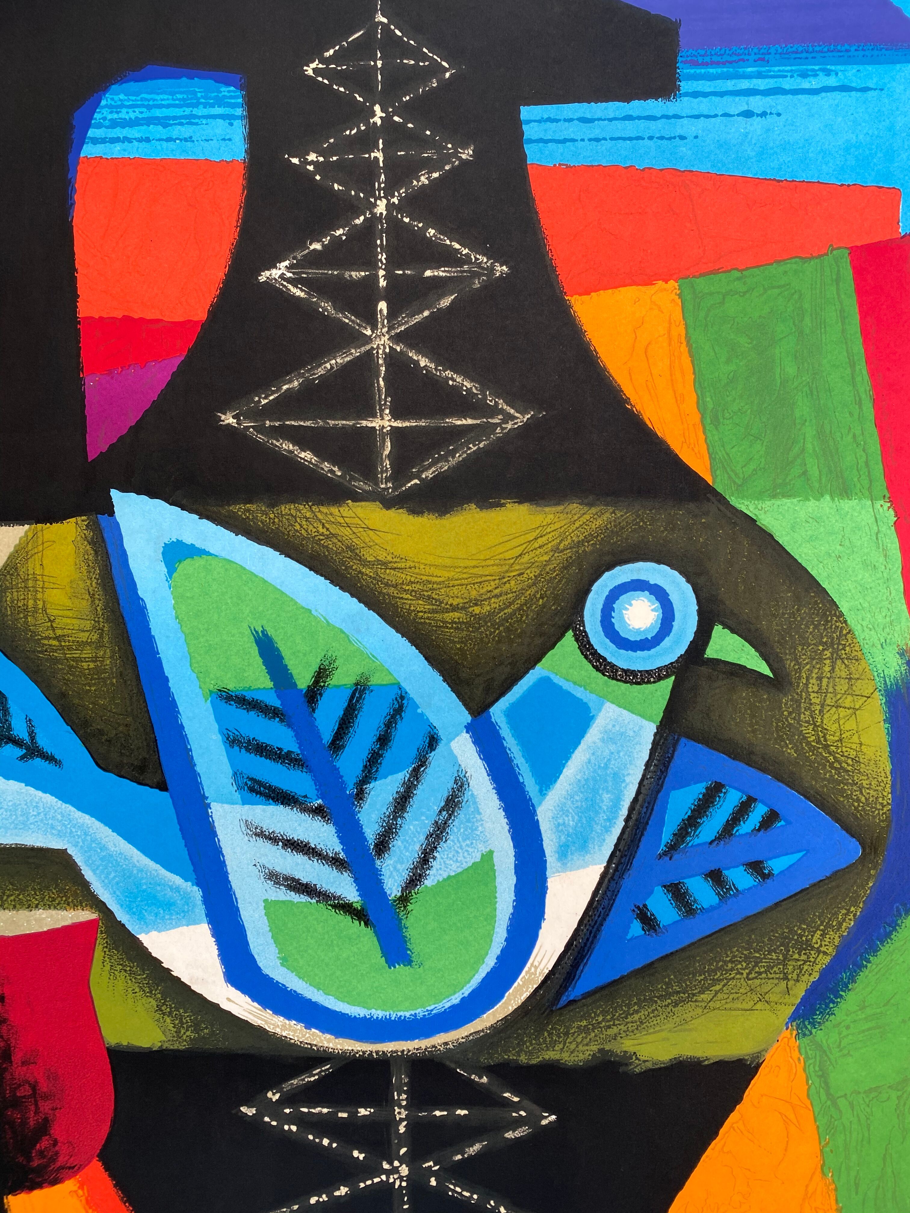 Original old poster Air France, Chile By Nathan