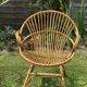 Paire de fauteuils rotin corbeille vintage