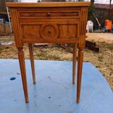 Nightstand 2 drawers walnut oak and burl walnut