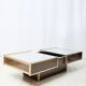 Table basse bar miroir et marron, Willy Rizzo, Cidue, 1970s