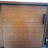 Furniture sideboard of 2 modules in teak veneer