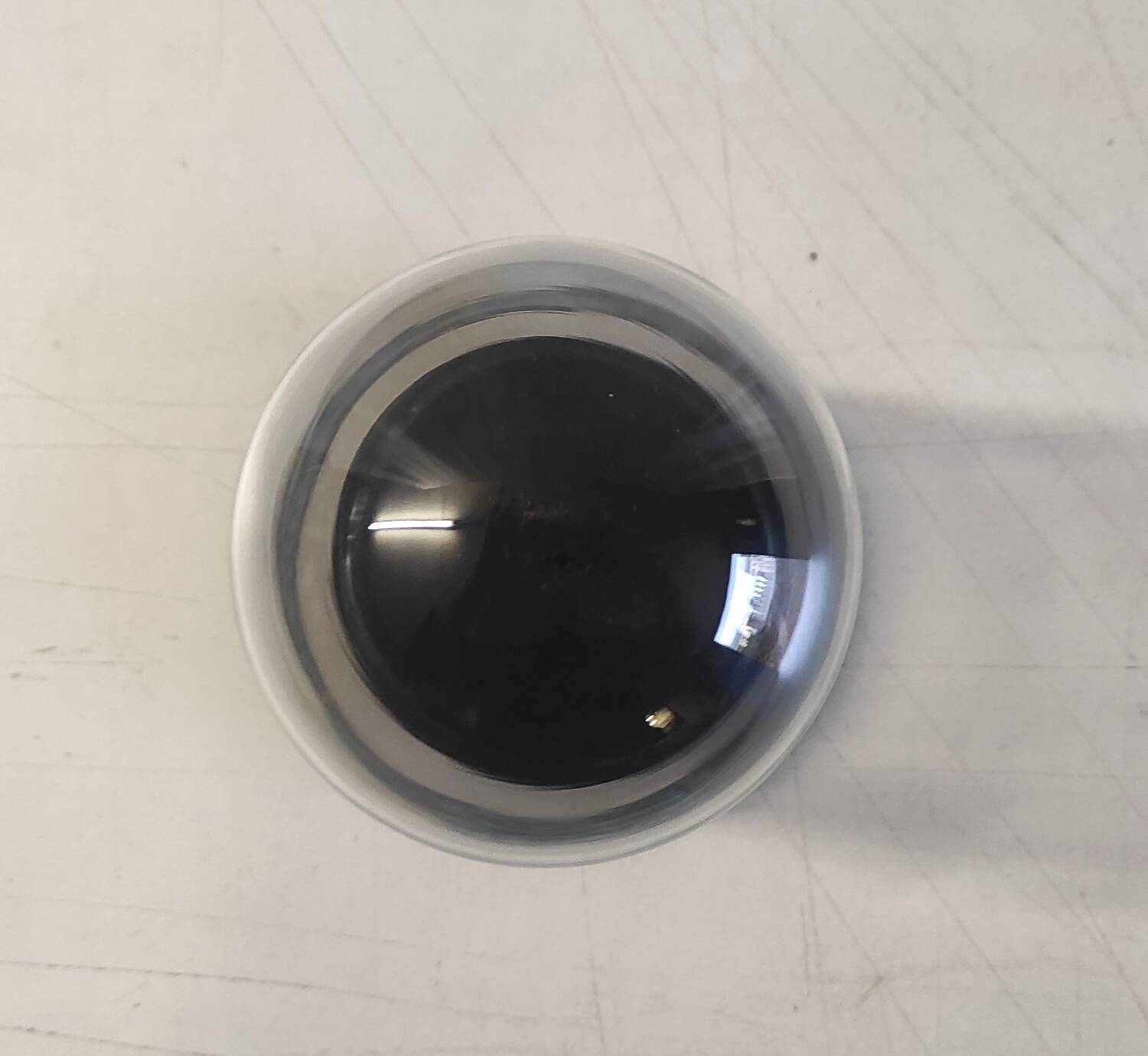 Glass globe and black wooden base - mid 20th century