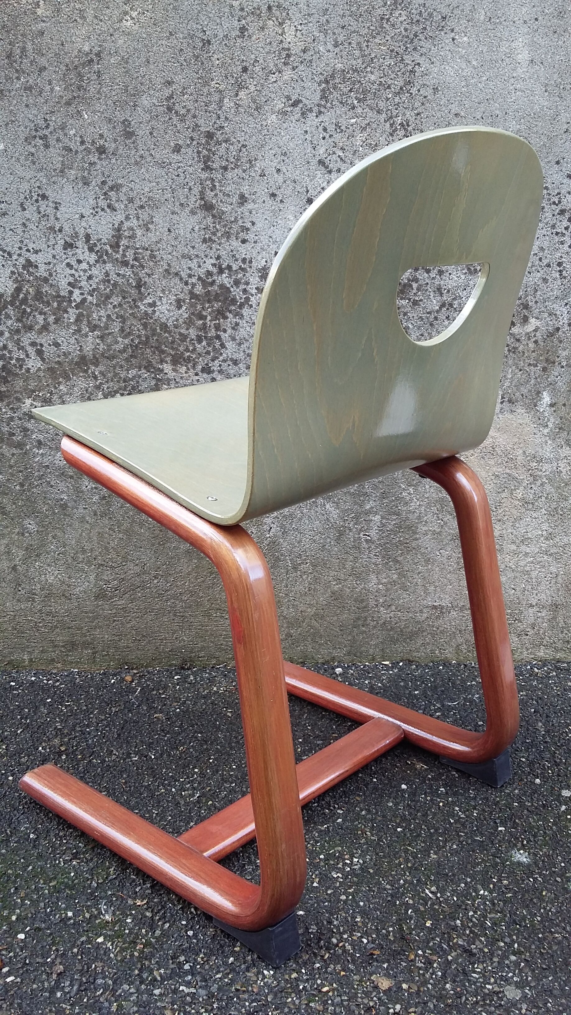 6 vintage sled chairs 1980