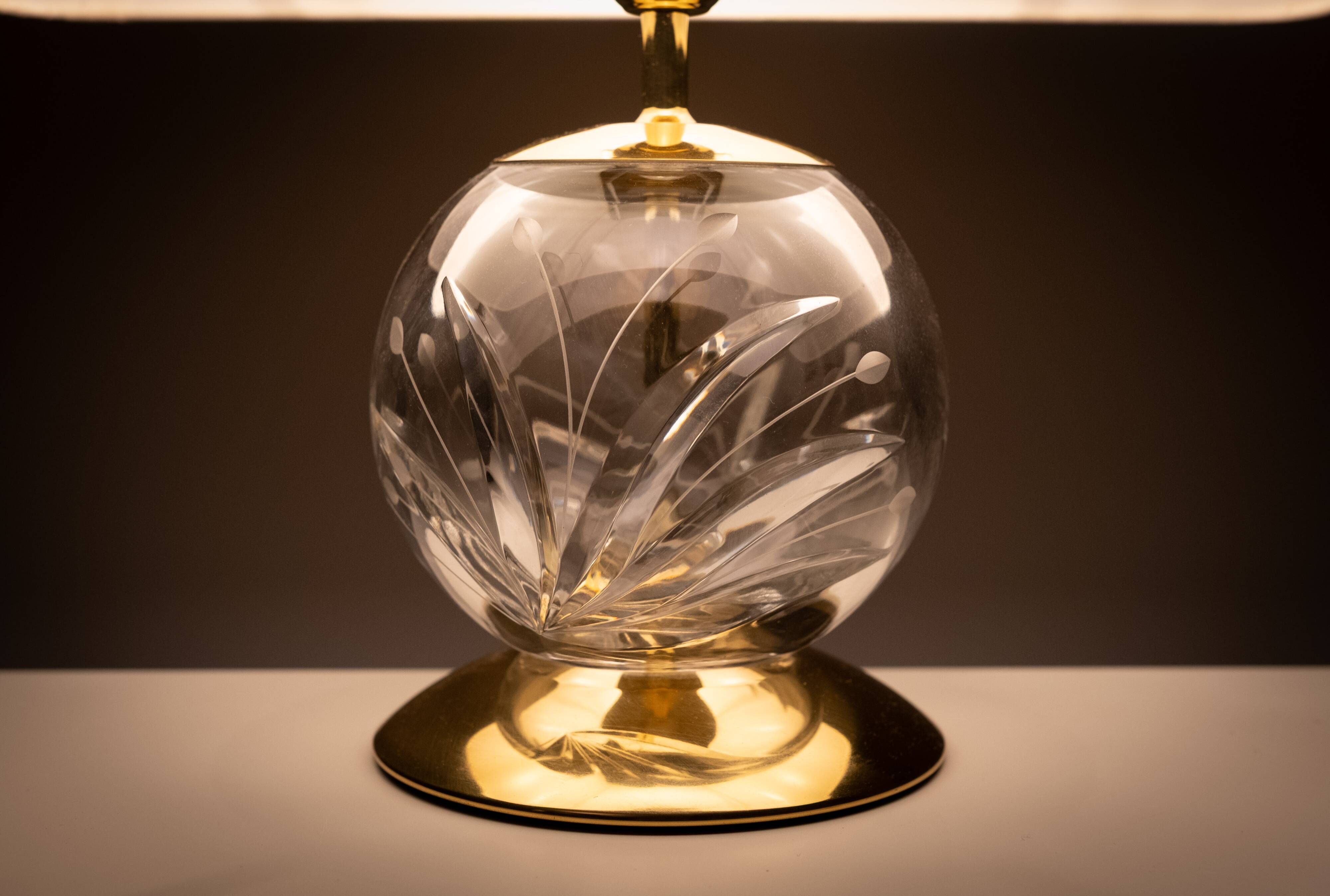 Crystal Ball Table lamp Hollywood Regency Germany 1970s