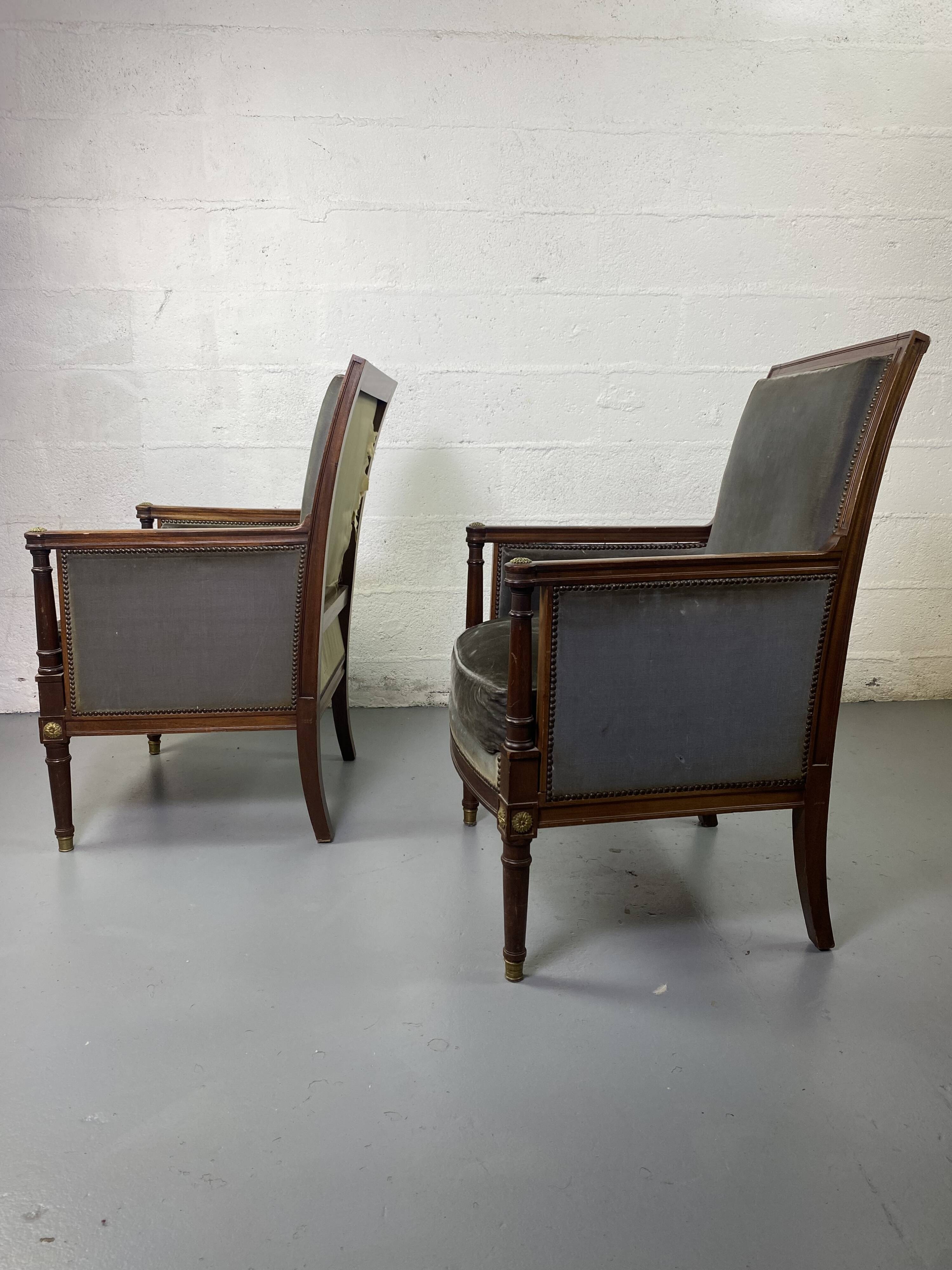 Pair of Empire armchairs