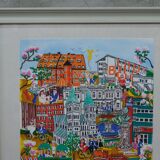 Hand signed modern lithograph by Gunilla Mann, 1990s.