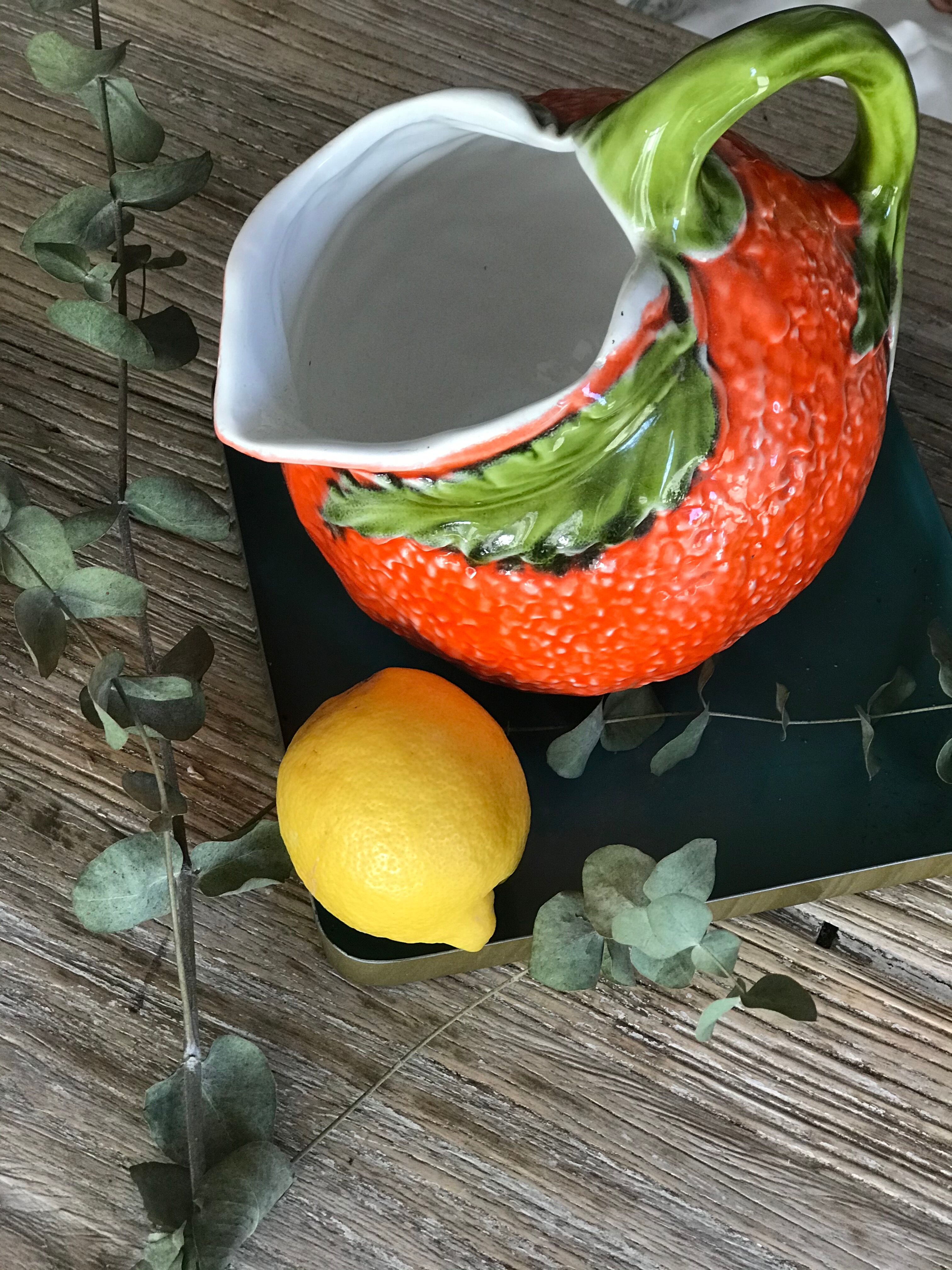 Barbotine orange pitcher