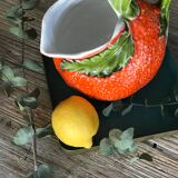 Barbotine orange pitcher