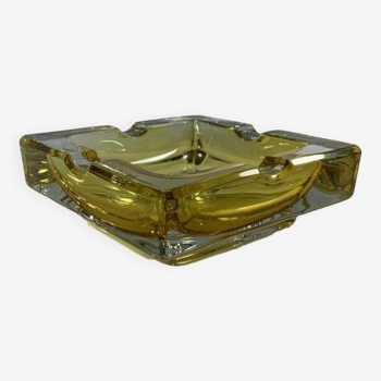 Adnet vintage leather crystal ashtray