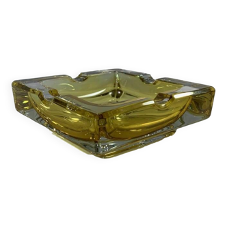 Adnet vintage leather crystal ashtray