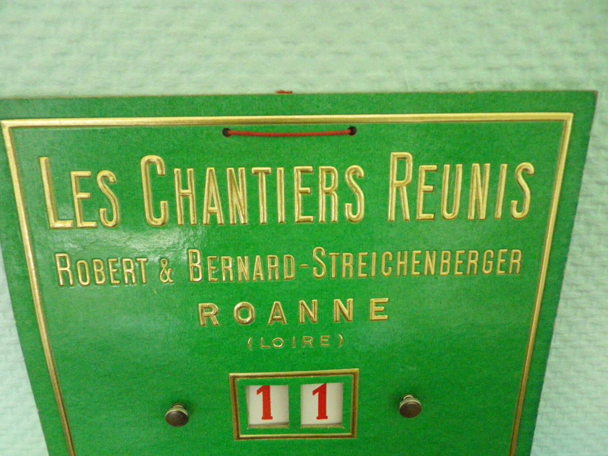 Advertising poster "the reunis chantiers" by the designer ets Bouche & Valletton 1958