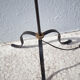 wrought iron and brass floor lamp with tripod leg, vintage floor lamp, 50s