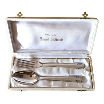 Duo of silver-plated metal cutlery