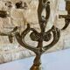 Antique Art Nouveau chandelier in gilded bronze with 3 lights – Vintage candlestick