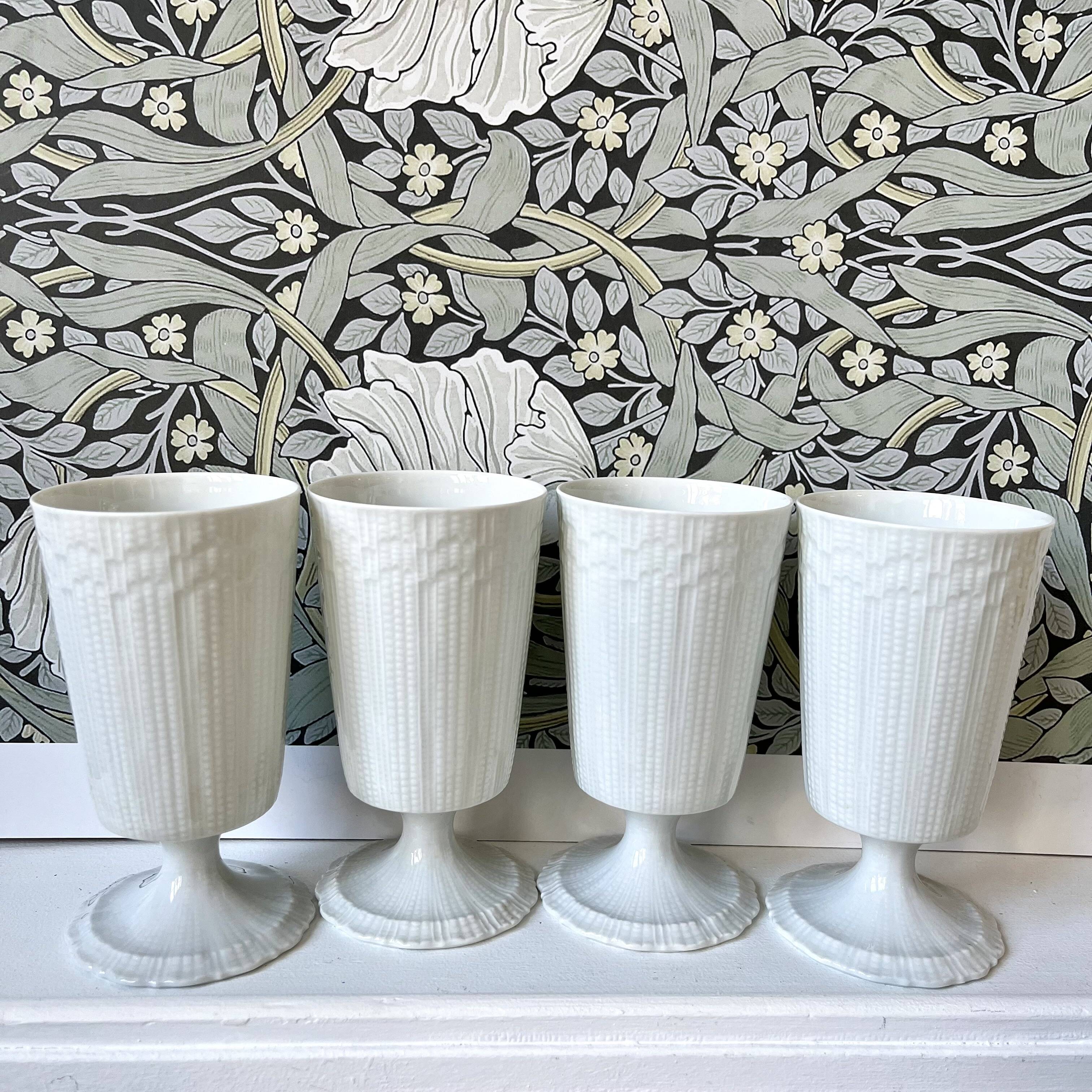 4 Limoges porcelain Mazagran cups