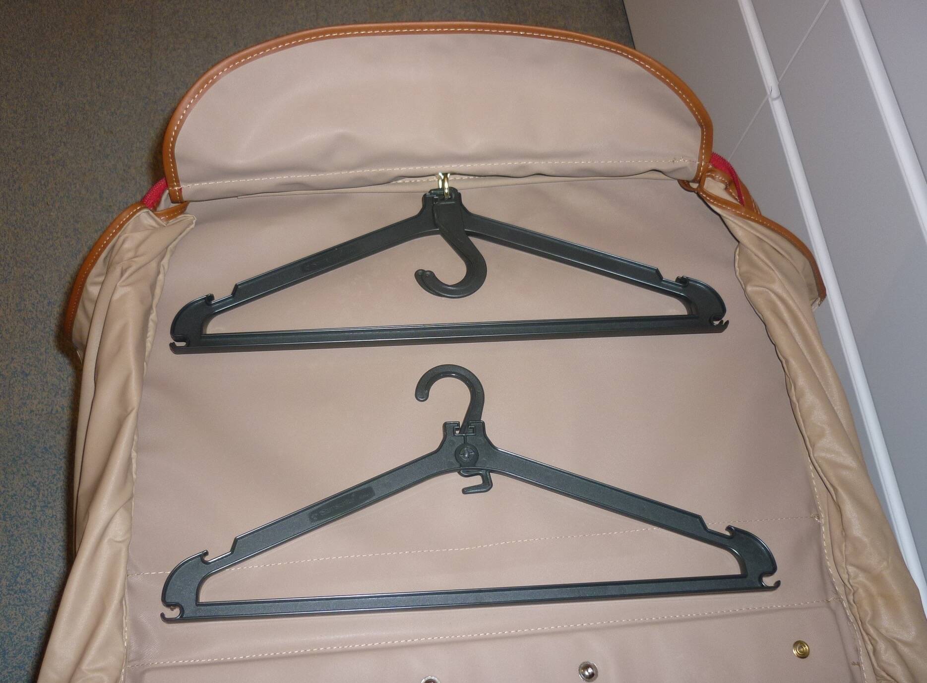 Samsonite red canvas and leather suitcase from the 80s