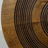 Brutalist Wood Turned Wine Press Side Table in the style of Charles Dudouyt