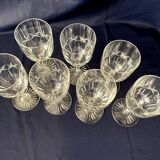 Set of 7 crystal liquor glasses