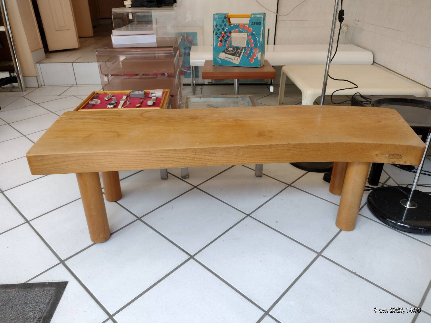 Vintage free-form solid wood table