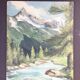 Toile ancienne montagne
