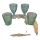 Set of 4 moulded glass glasses – vintage style