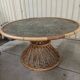 Round vintage rattan table