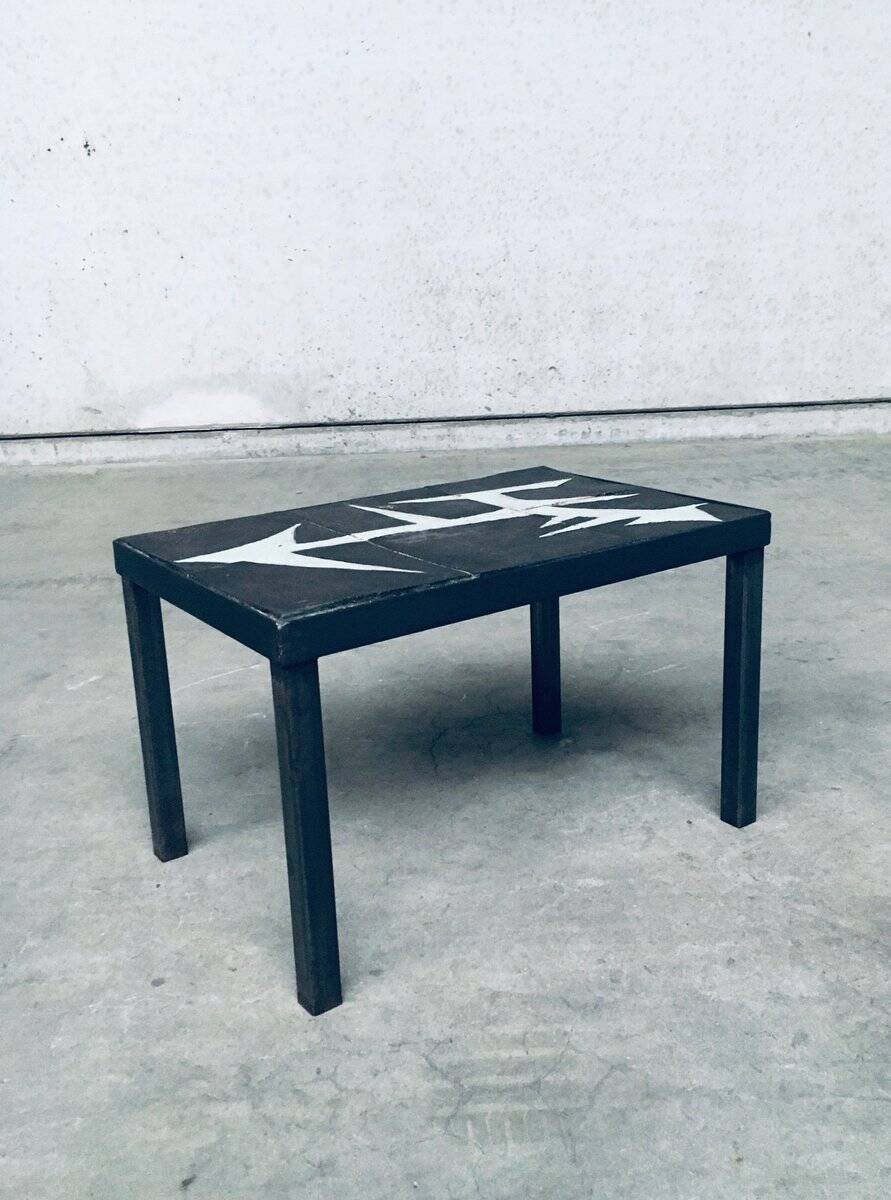 Ceramic Tile Side Table, Belgium, 1960s