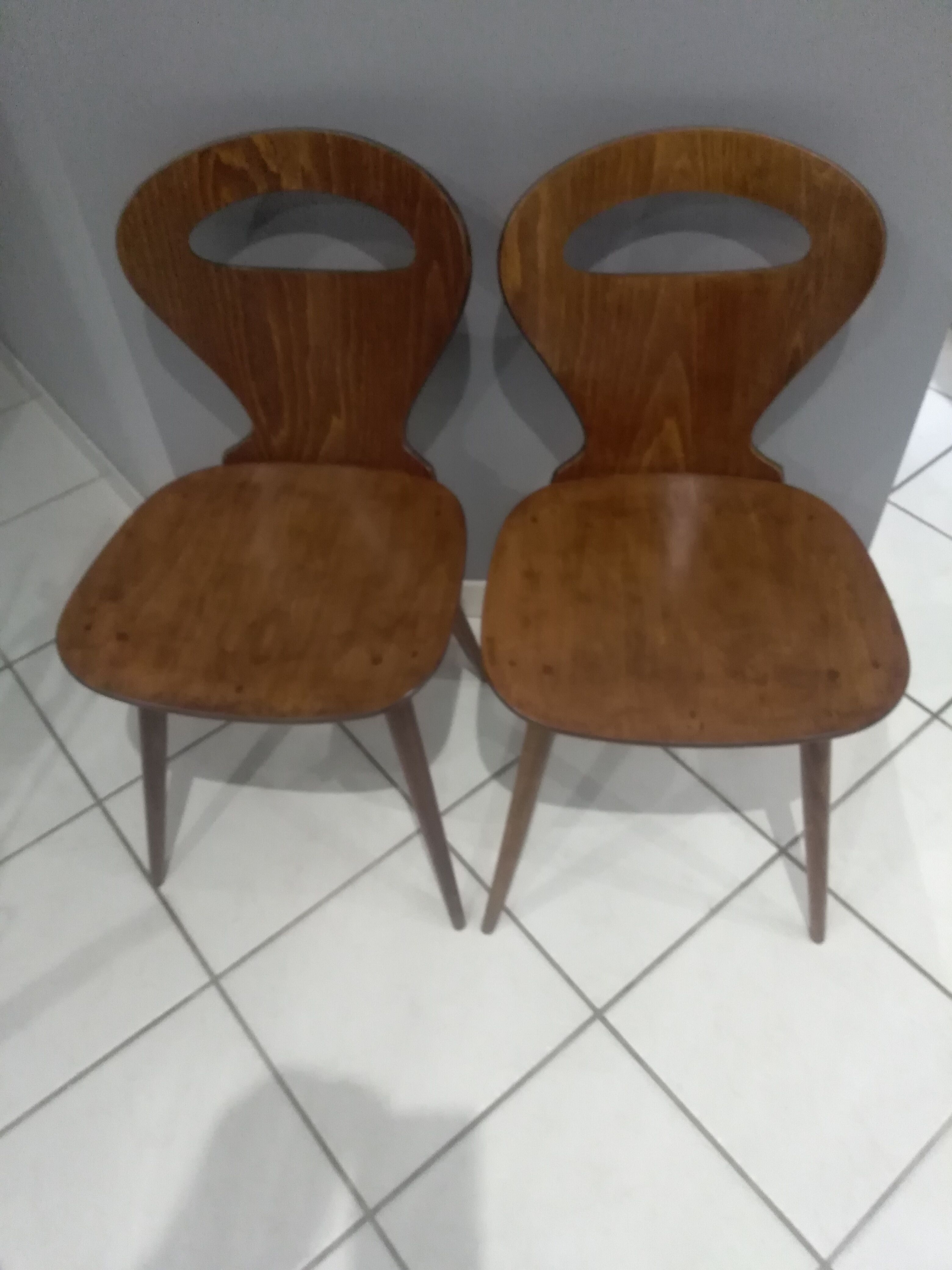 Pair of bistrot chairs Baumann Ant, 1960