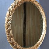 Vintage braided rattan 35 cm mirror