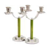 A pair of art deco candlesticks