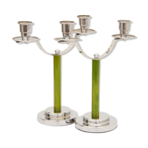 A pair of art deco candlesticks