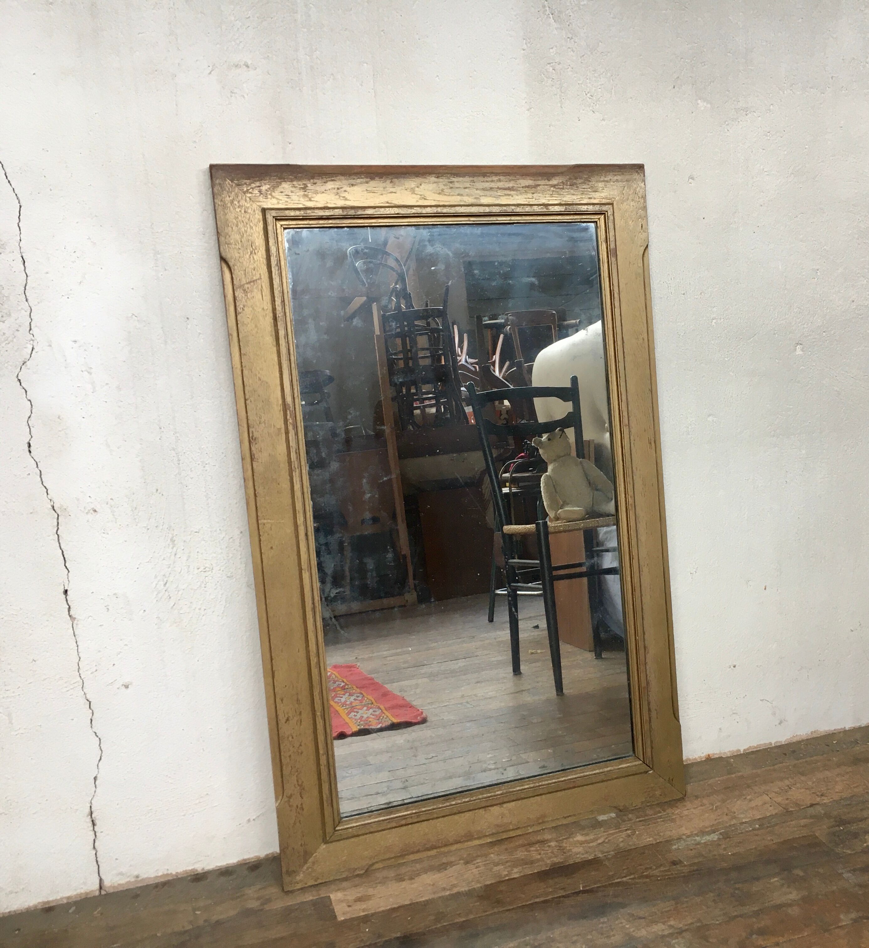 Vintage 1960 gilded wooden mirror
