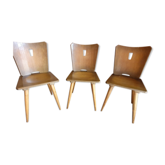 3 Brutalist bistro chairs year 60