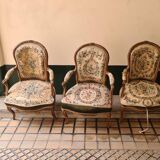 Suite 3 fauteuils ep Louis XV