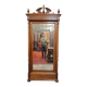 Neo-Gothic mirrored wardrobe in solid walnut – Late 19th century