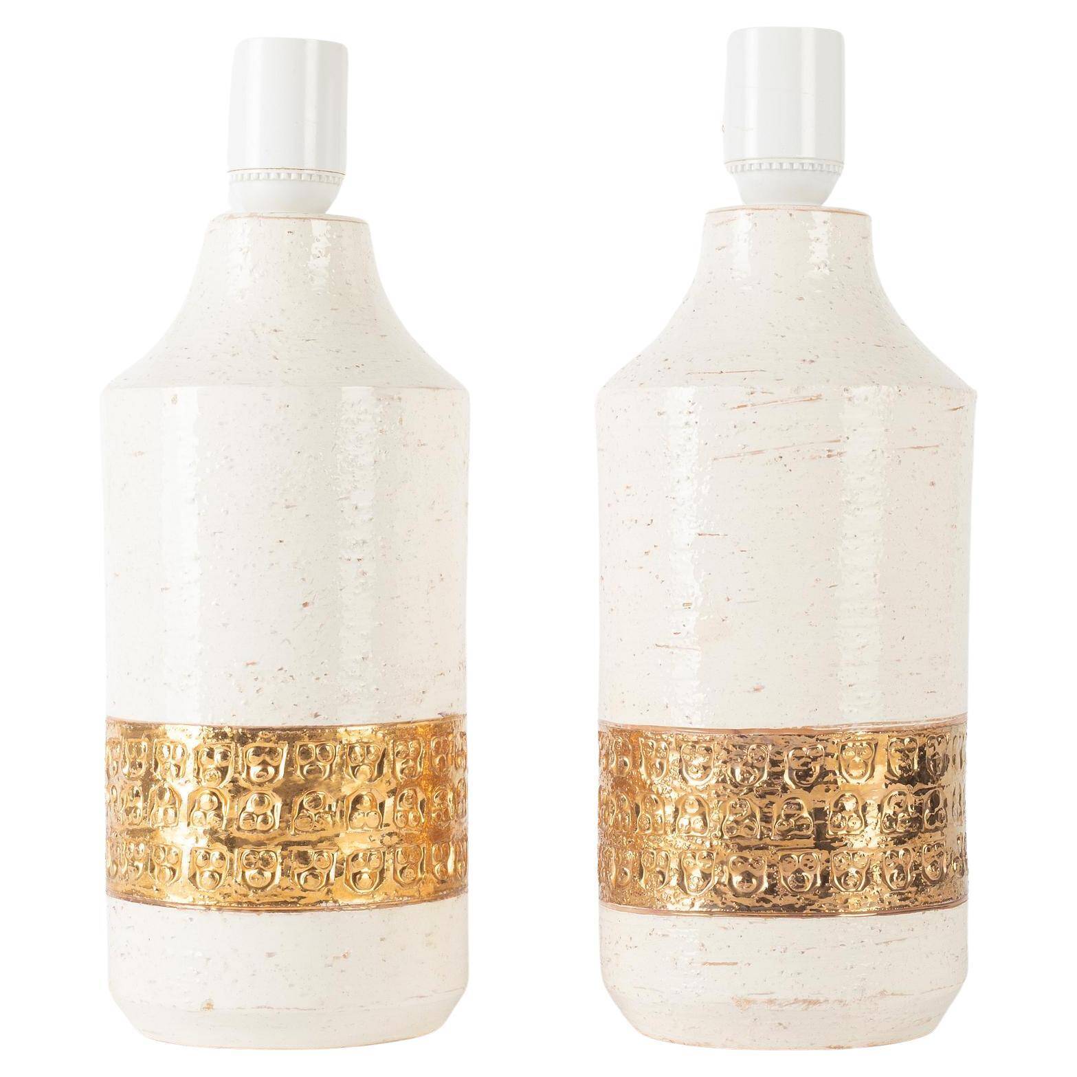 Pair of ceramic lamps by Aldo Londi for Bitossi, Sweden, 1960.