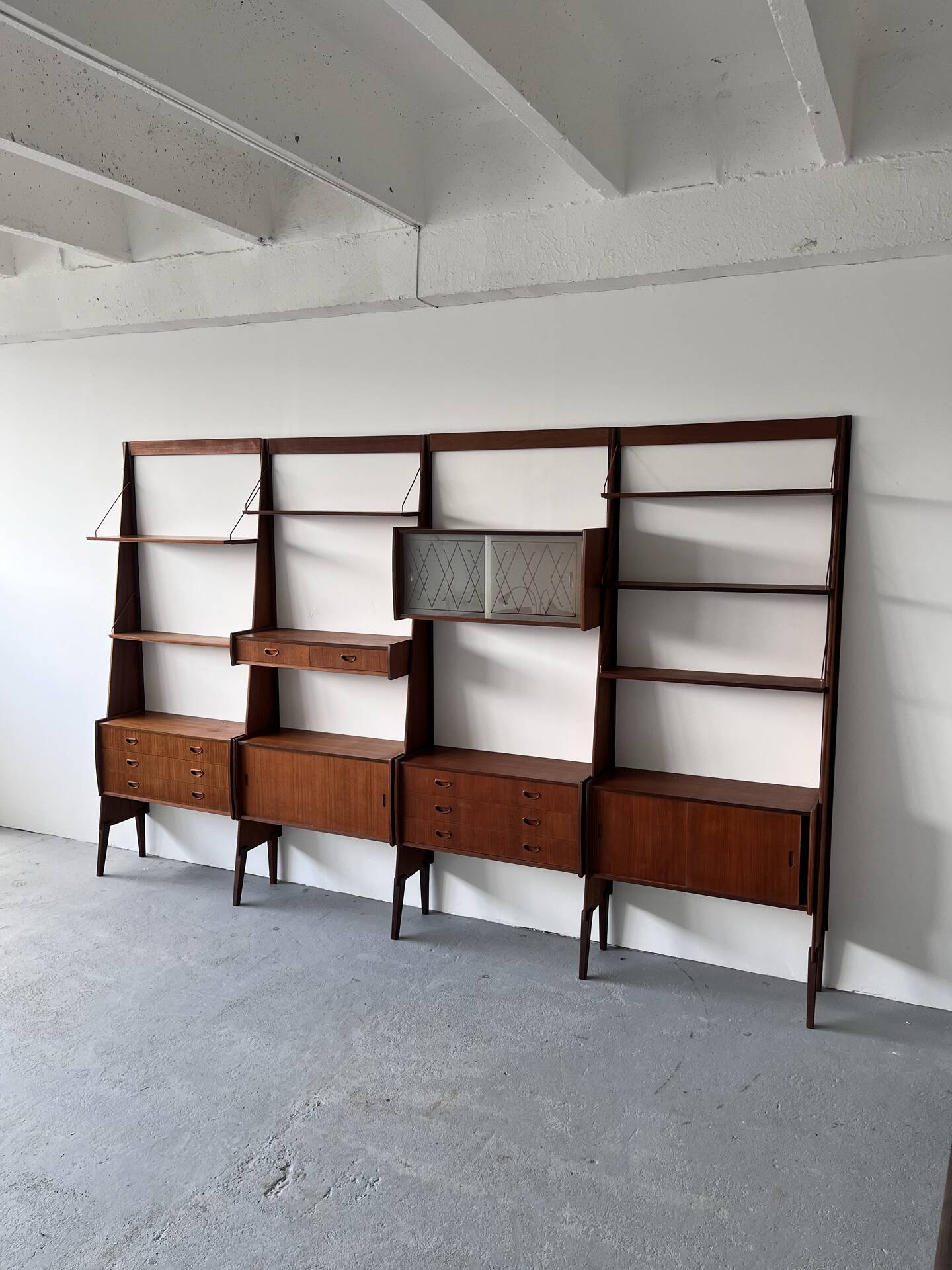 Panto Scandinavian Modular Bookcase, 1960’s Norway, Mid Century Teak
