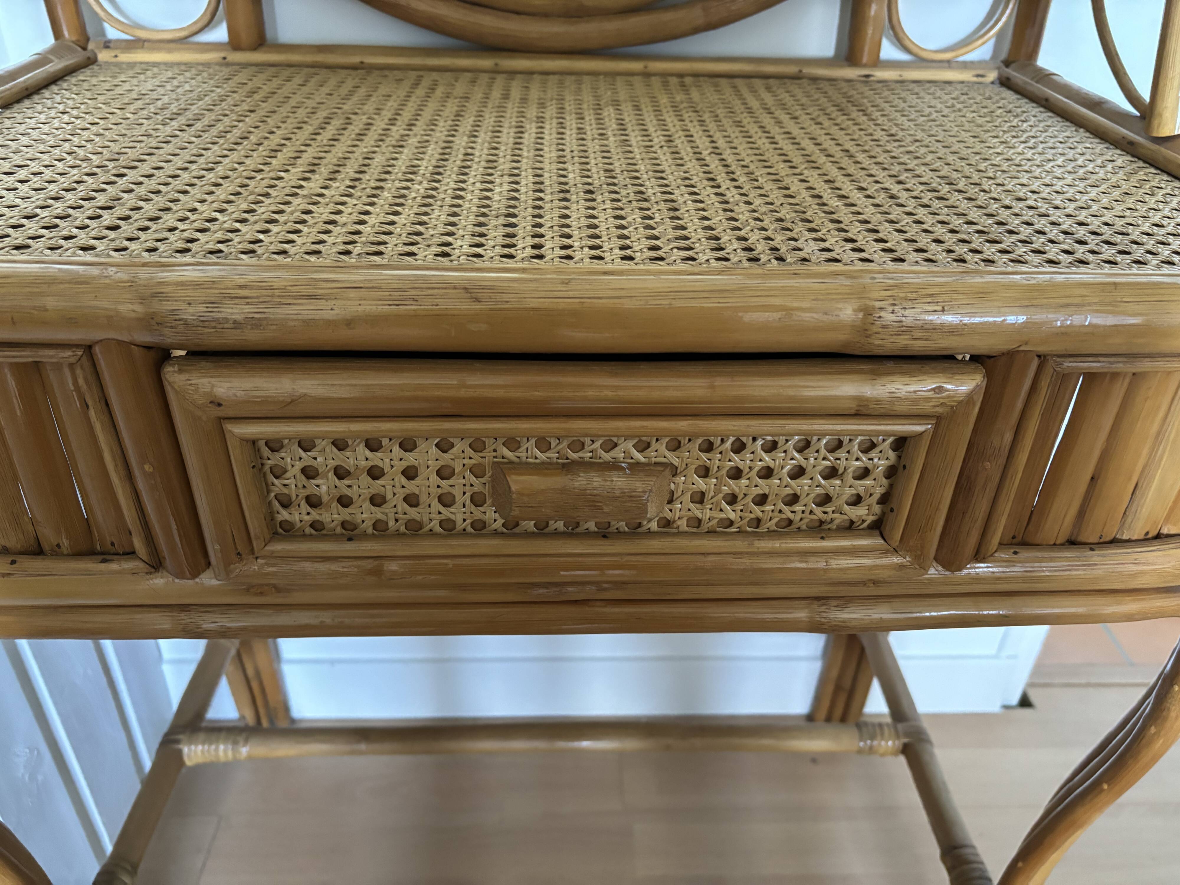 Bamboo rattan dressing table