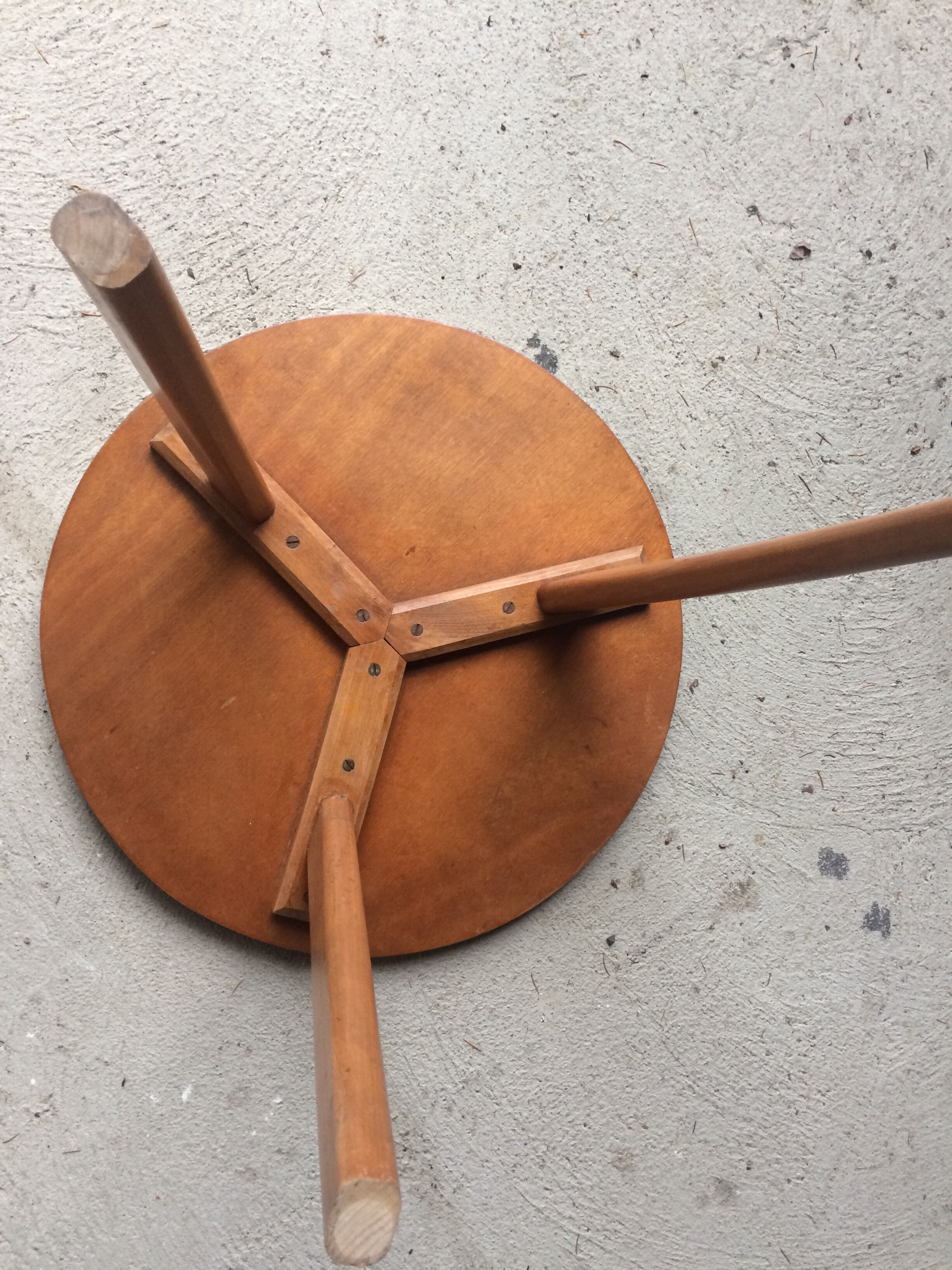 Vintage wooden round side table