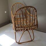 Vintage rattan cradle